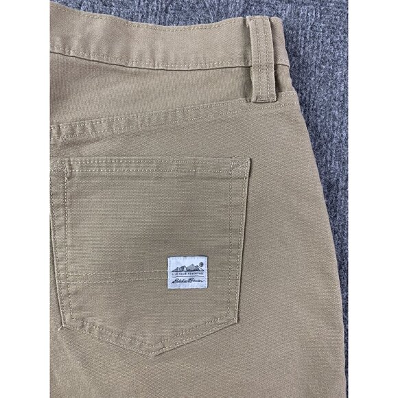 EDDIE BAUER Mens Flat Front Canvas Chino Pants Size 30x32 Khaki NWT - Picture 7 of 11